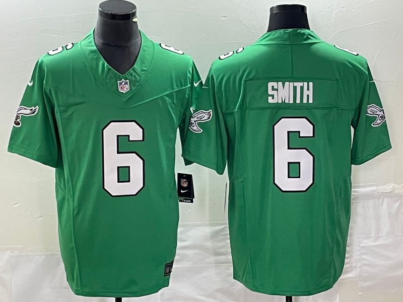Men Philadelphia Eagles #6 Smith Green Nike Throwback Vapor Limited NFL Jersey